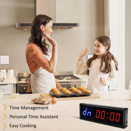 Vista 6 de Temporizador de intervalo LED de cuenta atrás/hacia arriba cronómetro con control remoto para gimnasio en casa Fitness