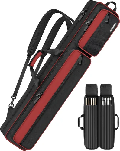 Vista 9 de Pool Cue Case, 4x5 Pool Stick Bag with Multiple Accessory Pockets Fit Multi-Sticks Soft Cue Stick Case, Hidden Shoulder Strap, 2 Handle, Travel