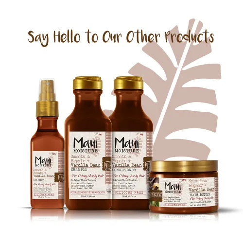 Vista 3 de Maui Moisture Suaviza y repara + Champú de semilla de vainilla, 13 onzas