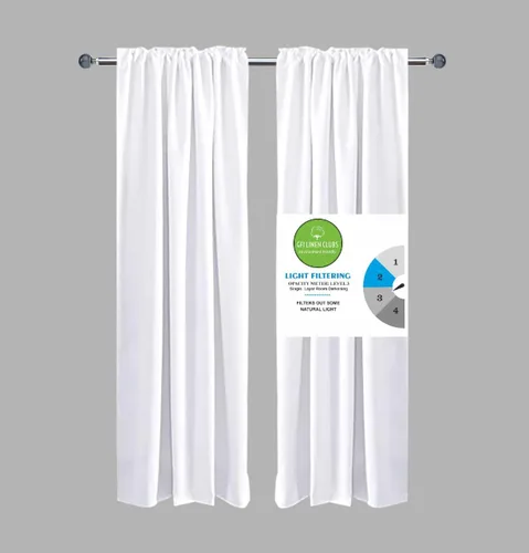 Vista 5 de Linen Clubs - Cortina de algodón blanca