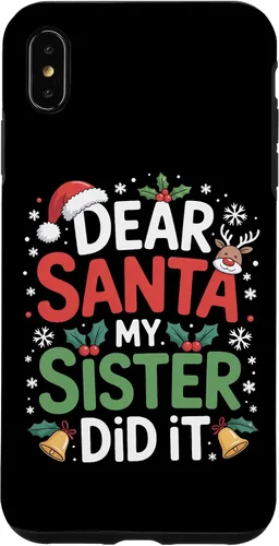 Vista 11 de Dear Santa My Sister Did It Christmas Sibling Humor Parents Case for iPhone 16