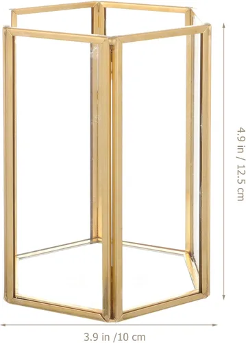 Vista 9 de ARTIBETTER Soporte para brochas de maquillaje de cristal, organizador de cosméticos de acrílico para almacenamiento de tocador, organizador