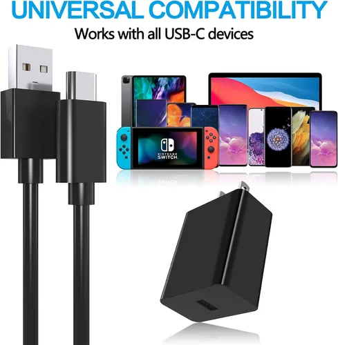 Vista 5 de Cargador para Nintendo Switch, cargador rápido con certificación UL, adaptador de CA de 5 V3 A, reemplazo de carga para Nintendo SwitchSwitch