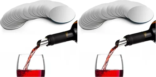 Vista 10 de Hiceeden 200 piezas de vertedor de vino plateado, fino y reutilizable, de papel de aluminio, vertedor de vino, con boquilla para el hogar, bar