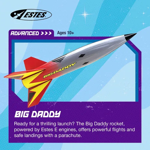 Vista 2 de Estes 2162 Big Daddy Kit de construcción de cohetes, kit avanzado de modelo de cohete volador para mayores de 10 años