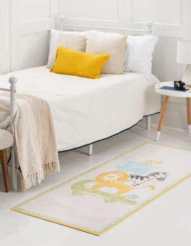 Vista 6 de Unique Loom Whimsy Kids Collection - Alfombra de área con animales (rectangular, 2 pies 2 pulgadas x 2 pies 11 pulgadas, marfil/amarillo)