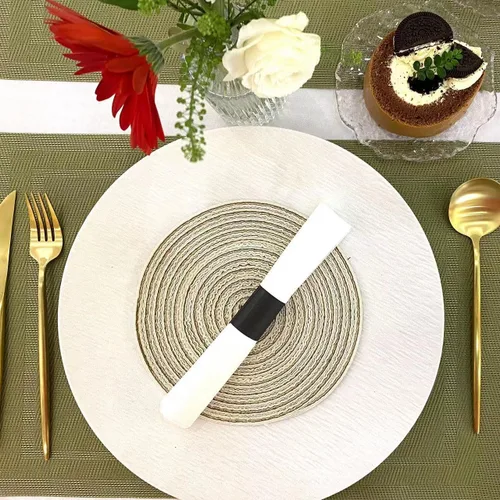 Vista 5 de Germiwipe - 2500 servilletas autoadhesivas de papel negro Bandas de cubiertos, servilleteros perfectos para fiestas de cumpleaños, bodas