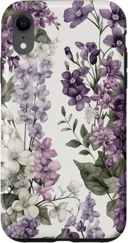 Vista 25 de White Violet Purple Lavender Lilac Floral Funda de flores botánicas para iPhone 17