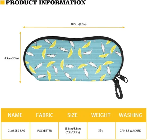 Vista 2 de Babrukda Estuche suave para lentes de sol, organizador de gafas con clip