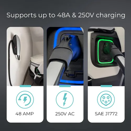 Vista 4 de Lectron Adaptador de carga Tesla a J1772 EV y cargador Lectron Level 2 J1772 (versión WiFi) - 240V, 40 amperios, enchufe NEMA 14-50