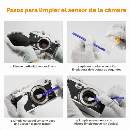 Vista 7 de K&F CONCEPT Hisopos de Limpieza de Sensor Micro Cuatro Tercios 4/3 de 12mm (0.47 pulgadas)*10 + Limpiador de Sensor de 20ml (0.7 fl oz), Kit