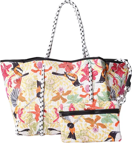Vista 37 de POPUPS Bolso grande de neopreno para mujer - Bolso de mano de diseñador para todos los días, para el trabajo, la playa y viajes con bolsillos