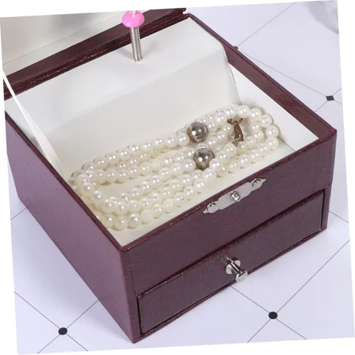 Vista 5 de BESTOYARD Caja de joyería musical para niños, organizador de almacenamiento para juguetes, contenedor de almacenamiento de joyas para niños