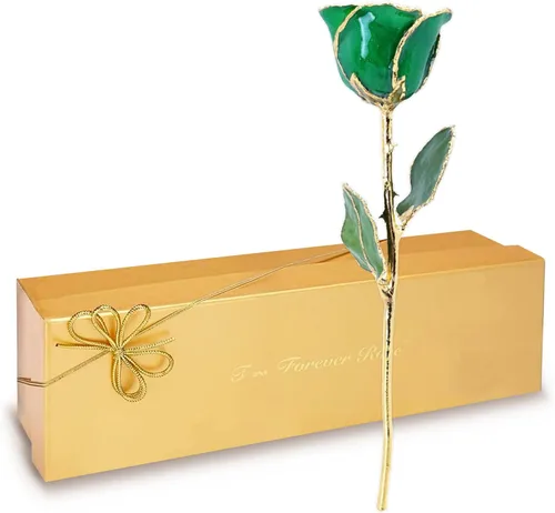 Vista 15 de Forever Rose Sumergido a mano en oro de 24 quilates, piedra natal de junio Perla de junio