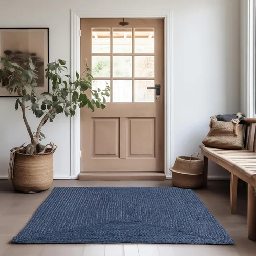 Vista 13 de Super Area Rugs Alfombra de yute – Alfombra reversible de fibra natural – Revestimiento ecológico para suelo de cocina – Puerta tejida a mano