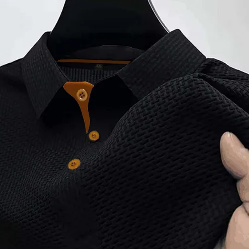 Vista 3 de Mens V Neck Shirts Short Sleeve Lightweight Business Casual Work Collared Tee Summer Tops Performance Golf Shirts