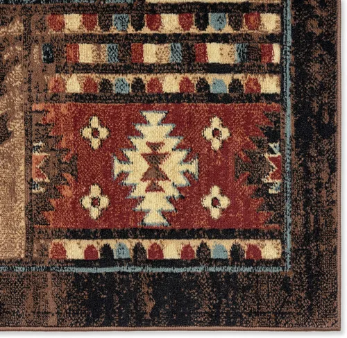Vista 4 de Home Dynamix Buffalo Bear - Alfombra rectangular de 1 pies 10 pulgadas x 6 pies 10 pulgadas, marrón/rojo