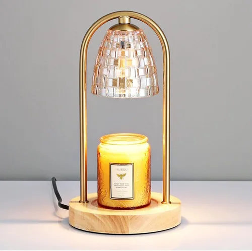 Vista 3 de Lámpara calentadora de velas con 2 bombillas, calentador eléctrico de velas con temporizador, regalos para mamá, bombillas aromáticas