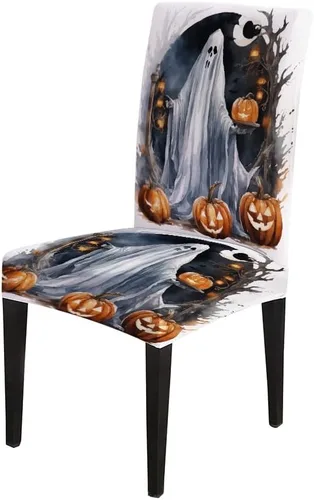 Vista 197 de CAPSCEOLL Christmas Dining Chair Covers,Snowflakes Festive Winter Pattern Stretch Chair Covers for Dining Room Set of 2 Washable Spandex Parson