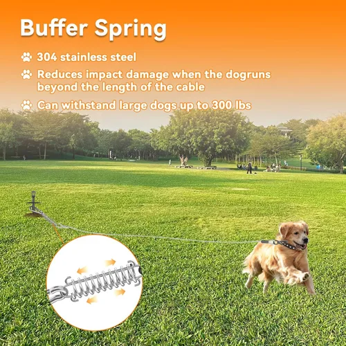 Vista 5 de Estaca de amarre para perros, estaca de correa resistente para perros grandes de hasta 210 libras, anclaje de suelo para cable de perro, correa