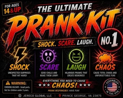 Vista 2 de Kit de Juguetes de Bromas Ultimate. Este Caja de Trucos Tiene Bromas y Chistes Divertidos, Aterradores y Sorprendentes para Tus Amigos o Familia.