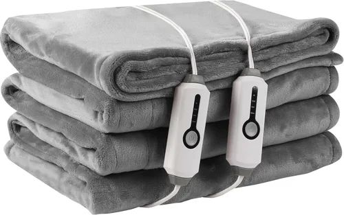 Vista 10 de LaffyLo Manta Eléctrica con Calefacción Tamaño Twin 62×84, Franela Transpirable y Lujosa, Regalo Suave y Cálido con Protección contra