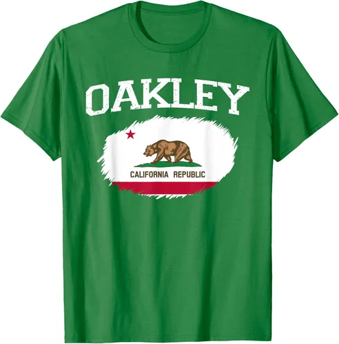 Vista 56 de OAKLEY CA CALIFORNIA Flag Vintage USA Sports Hombre Mujer Camiseta, Negro