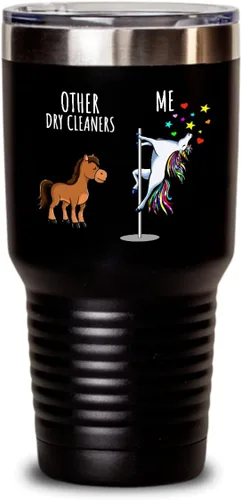 Vista 7 de Unicorn Dry Cleaner Tumbler Other Me Funny Gift For Coworker Women Her Cute Office Birthday Present Magical Joke Quote Gag Insulated Cup With Lid