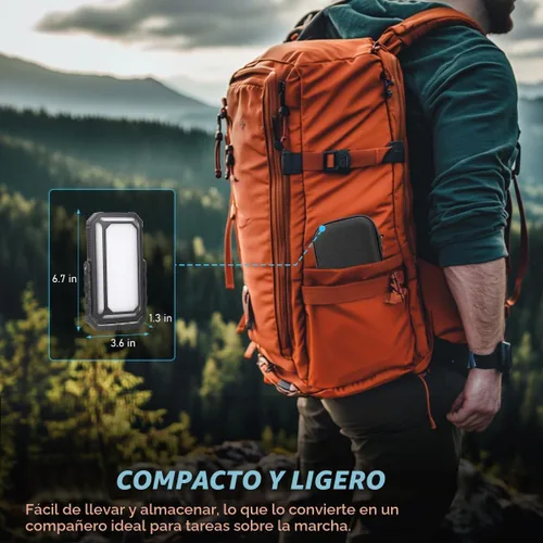 Vista 7 de Linterna LED de camping, luces de camping recargables de 10000mAh, alto lúmen, pantalla LCD digital, 12 modos de luz, luces de tienda de campaña