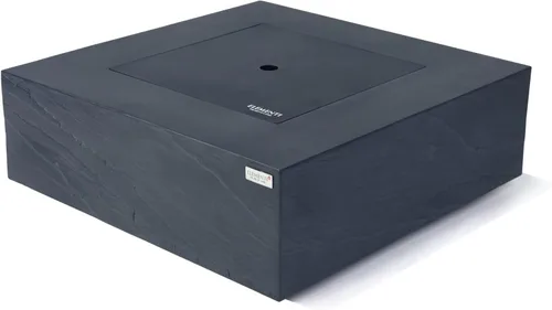Vista 4 de AMS Chimenea Elementi Plus Roraima Mesa cuadrada de gas propano de hormigón negro pizarra