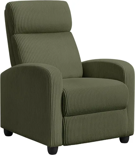 Vista 17 de Yaheetech Silla reclinable de pana para sofá individual, asiento de cine en casa, silla reclinable moderna ajustable para sala de estar, dormitorio