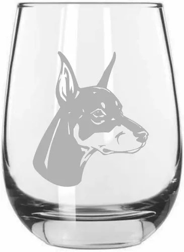 Vista 539 de Shar Pei (chino) - Vaso de vino sin tallo grabado para perro, 15.25 onzas