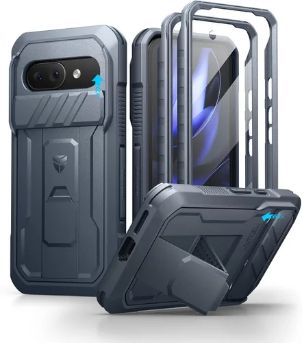 Vista 20 de Dexnor Funda para Google Pixel 9 Pro XL con cubierta deslizante para cámara y protector de pantalla integrado y soporte de alta resistencia, funda