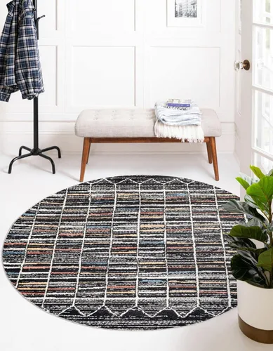 Vista 10 de Unique Loom Aramis Collection - Alfombra rectangular de 2 pies x 3 pies 1 pulgadas, color negro