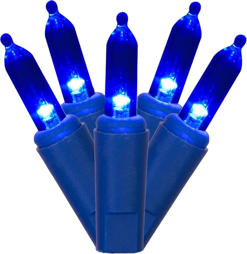 Vista 6 de Vickerman 50 LED luz blanca cálida Dura-Lit en cable negro, 37' cadena de luz de Navidad