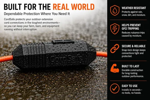 Vista 7 de Plus - Protector de conexión de cable de extensión resistente a la intemperie, se adapta a 18-12 AWG, ayuda a mantener los enchufes seguros