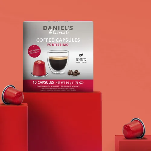 Vista 3 de Nuevas cápsulas de café de aluminio Daniels Blend compatibles con máquina Nespresso, certificado Kosher (Fortissimo, 120 cápsulas)