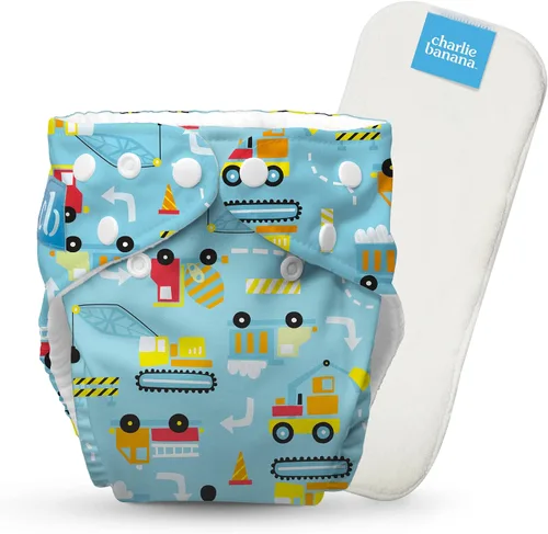 Vista 27 de Charlie Banana Pañales de tela, reutilizables, lavables, ajustables, talla única, para bebés y niños pequeños, con inserto absorbente, aviador