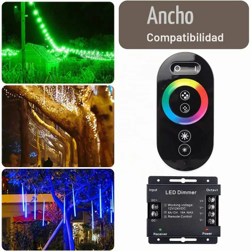 Vista 2 de RGB LED Dimmer Switch, DC 12V-24V RGB Dimmer Switch with Touch Slide