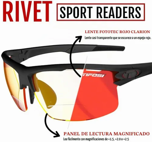 Vista 3 de Gafas de sol deportivas Rivet, ideales para ciclismo, golf, pickleball, correr y tenis 100% UVA/UVB, shatterproof polycarbonate. Vented