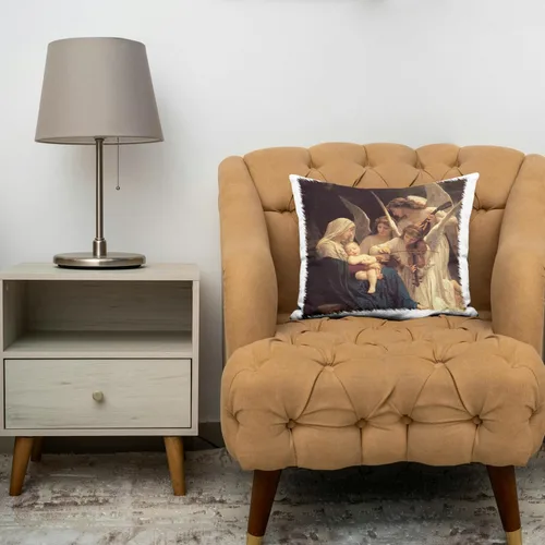 Vista 3 de Funda de almohada con diseño vintage de la canción de los ángeles en 3D, 16 x 16 pulgadas