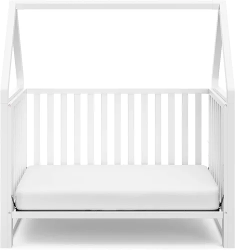 Vista 5 de Storkcraft Orchard Cuna convertible 5 en 1 (blanco) – Certificado GREENGUARD Gold Cuna de bebé estilo dosel, se convierte de cuna a cama infantil