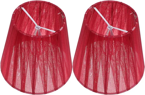 Vista 11 de Baluue Pantallas de lámpara pequeñas – 2 piezas con clip en la pantalla de la lámpara de tela suave de hongos plisados para lámparas de mesa, luces