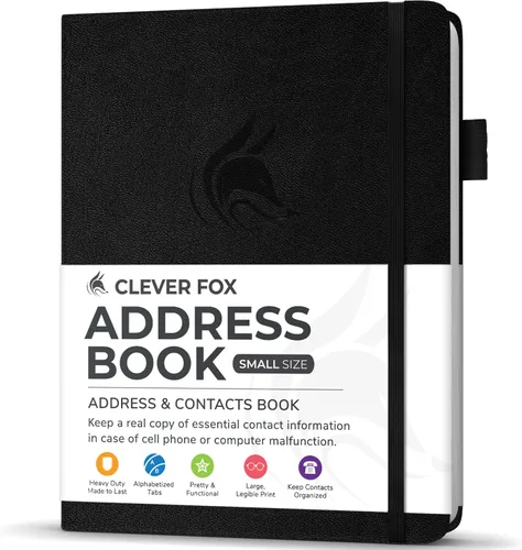 Vista 23 de Clever Fox - Libreta de direcciones con pestañas alfabéticas - Libro de teléfono y direcciones de cuero PU para guardar contactos de forma segura