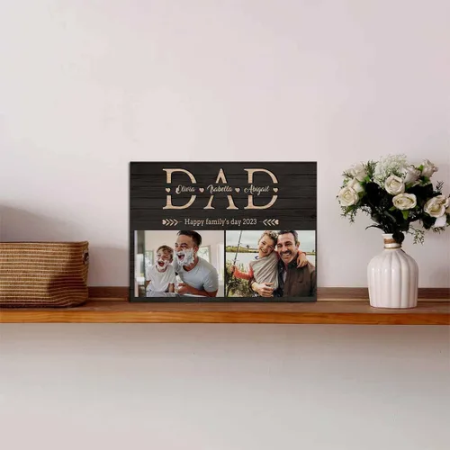 Vista 4 de D-Story Regalos de fotos personalizados, álbum de fotos personalizado para colgar/mesa, regalos para el mejor papá, panel de fotos personalizado