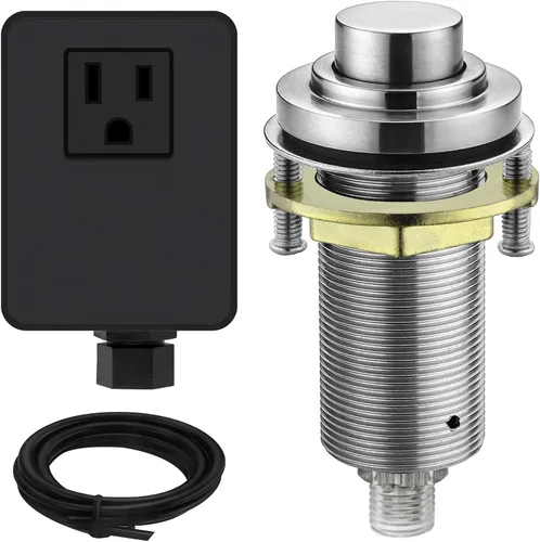 Vista 12 de Kit de interruptor de aire SinkTop (botón largo de latón completo) para eliminación de basura, bronce aceitado inalámbrico