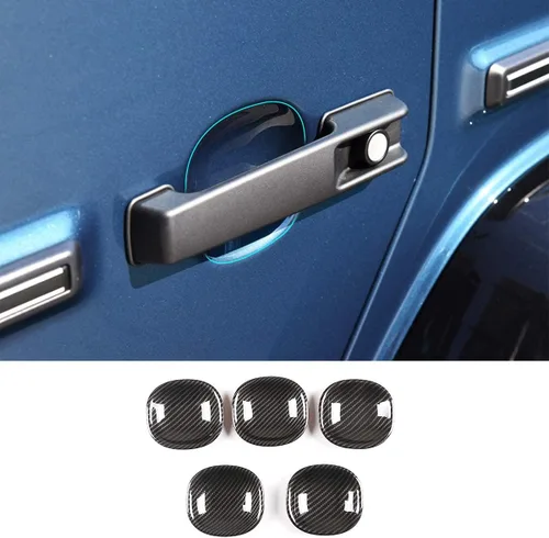Vista 2 de Adhesivo ABS para manija de puerta exterior de automóvil para Mercedes Benz Clase G W463 G500 2019-2020 Accesorio de automóvil (fibra de carbono)