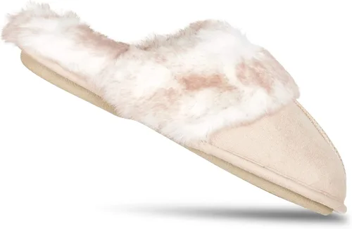 Vista 7 de Jessica Simpson - Pantuflas cómodas de piel sintética para mujer con suela antideslizante y espuma viscoelástica
