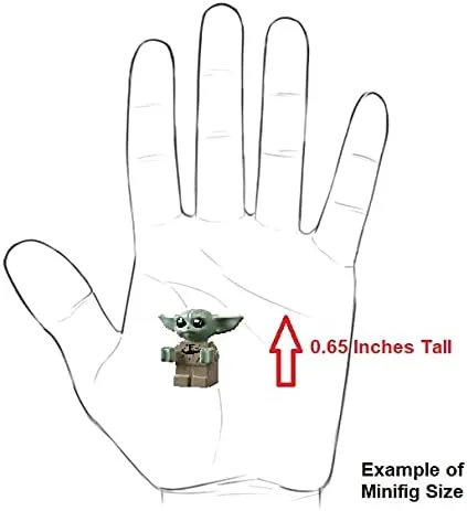 Vista 4 de LEGO Star Wars: The Child - Grogu - Minifigura Baby Yoda con portabebés / mochila - Muy pequeña (menos de 1 pulgada de alto), transparente
