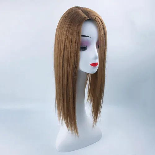 Vista 2 de YYDS, Mezcla natural Snythetic, para mujer, pérdida de cabello, parte derecha, de seda, con clip (rubio oscuro #27)